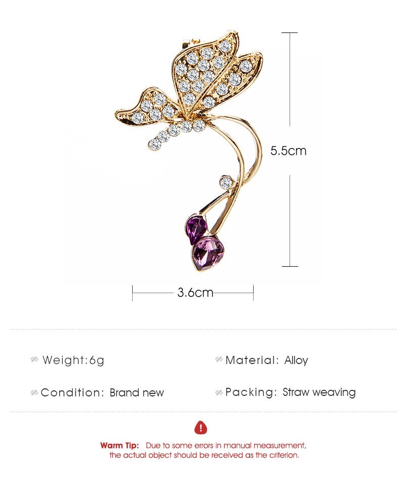 Dramatic butterfly ear bone clips