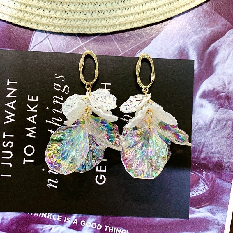 Rainbow Shell Earrings