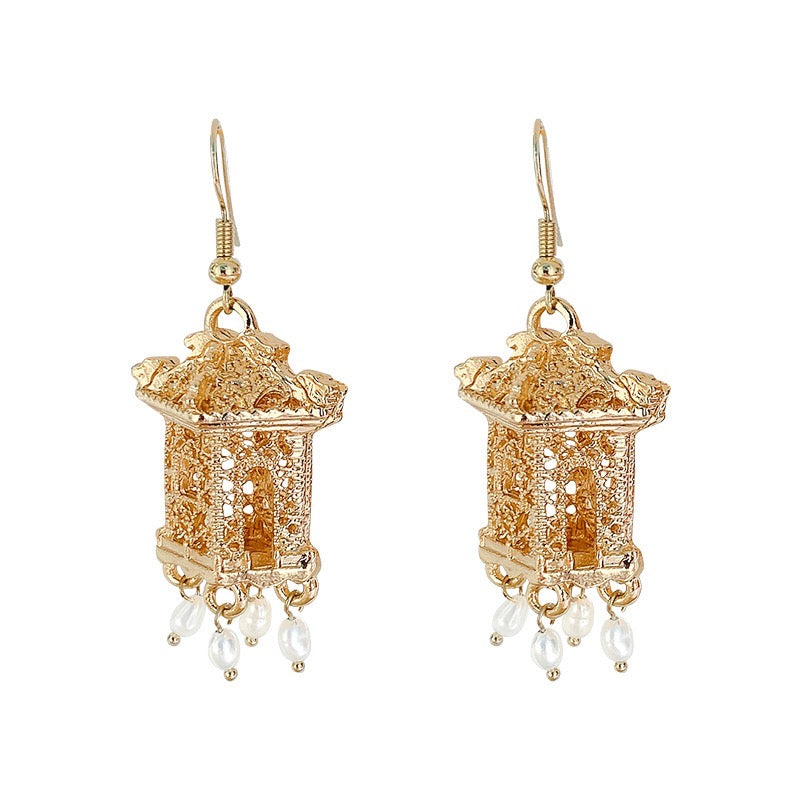 Pavilion with Pearl Tassel Earrings