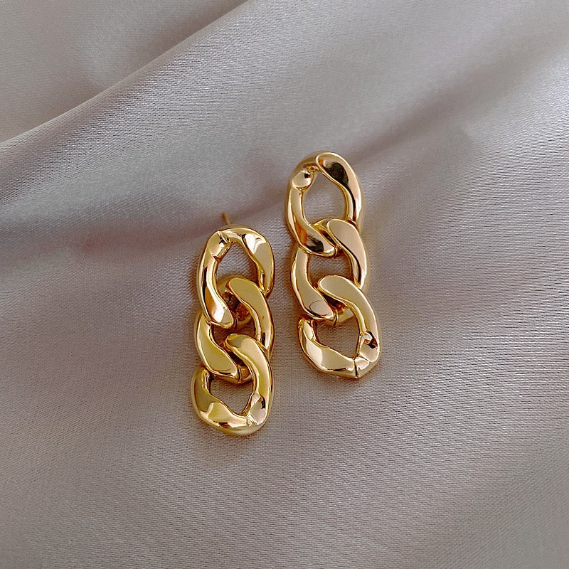 Simple Cuba Chain Earrings