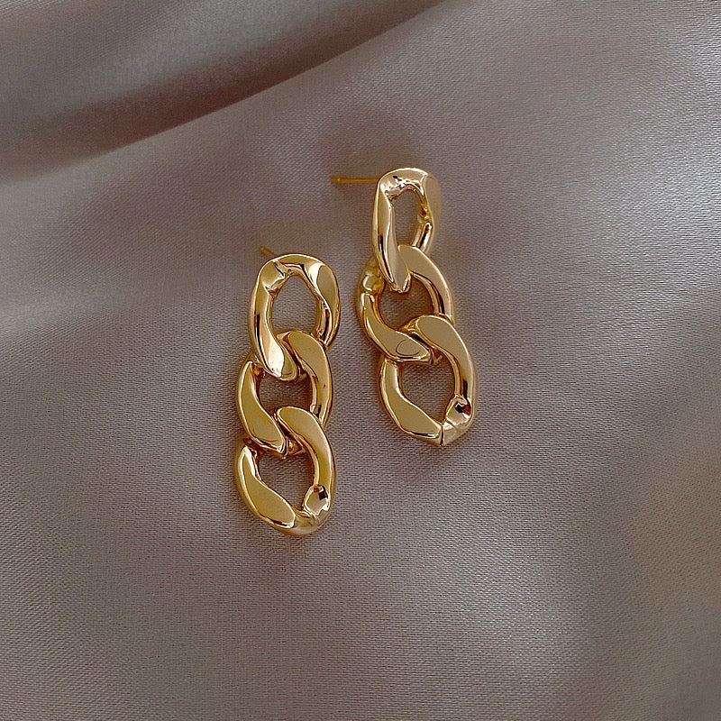 Simple Cuba Chain Earrings