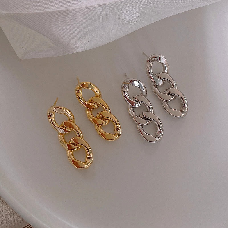 Simple Cuba Chain Earrings