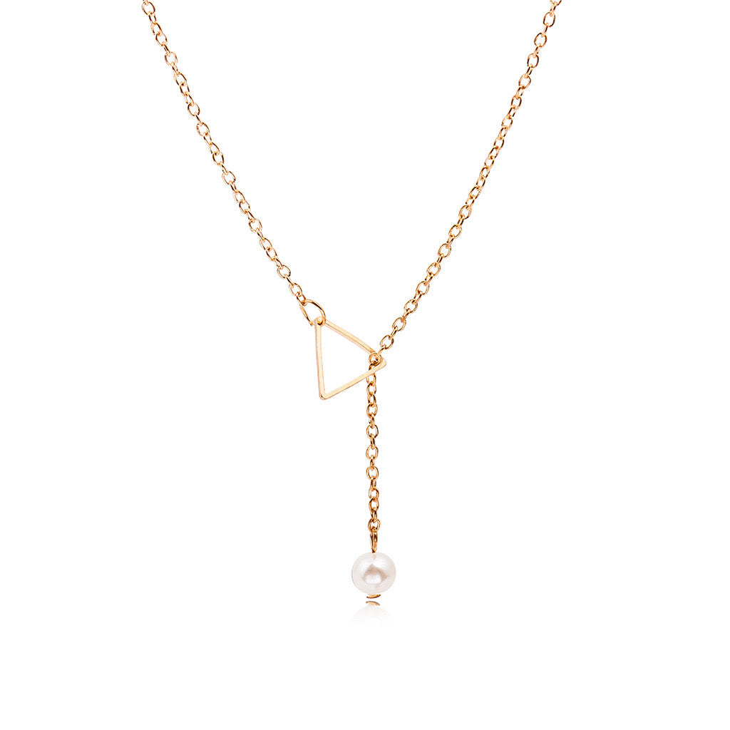 Adjustable Square with Single Pearl Necklace