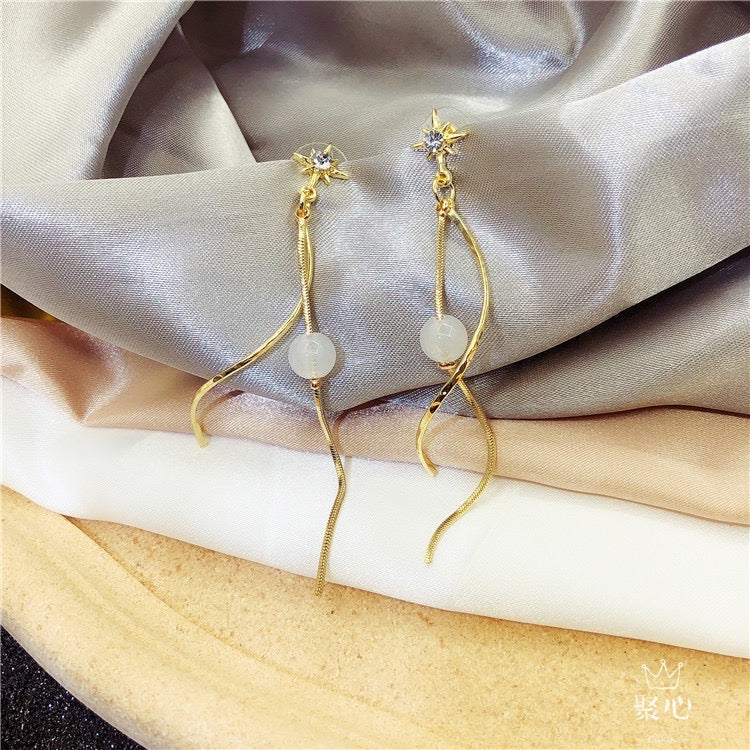 Octagram with Beads Tassels Earring