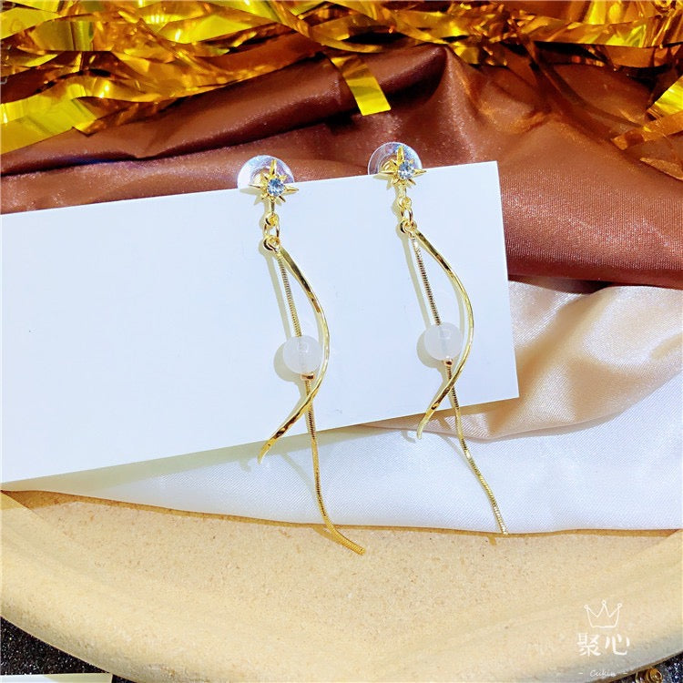 Octagram with Beads Tassels Earring