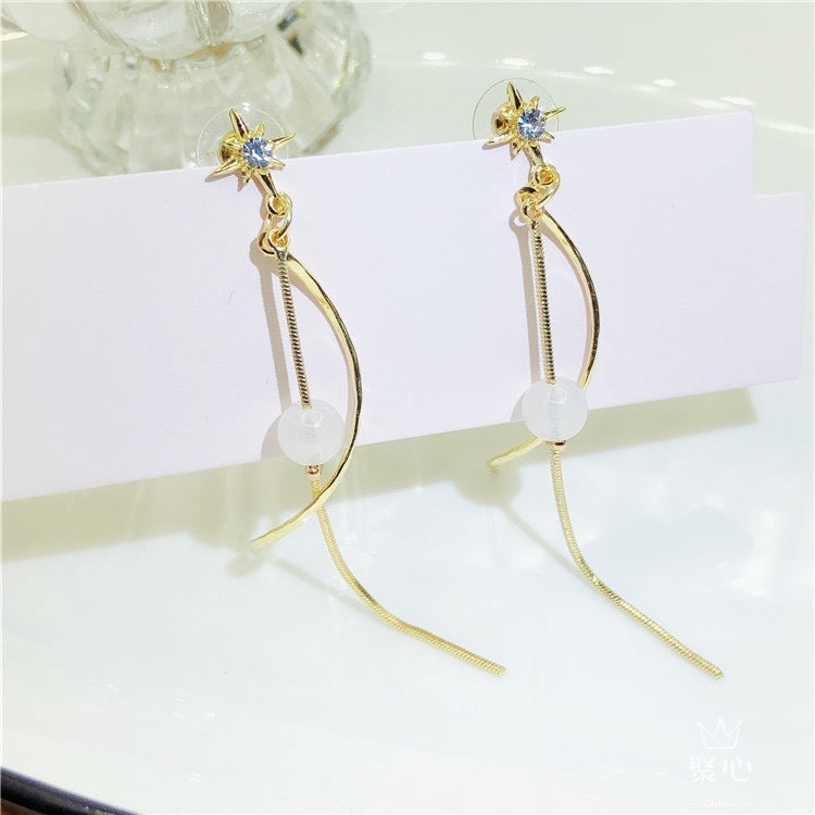 Octagram with Beads Tassels Earring