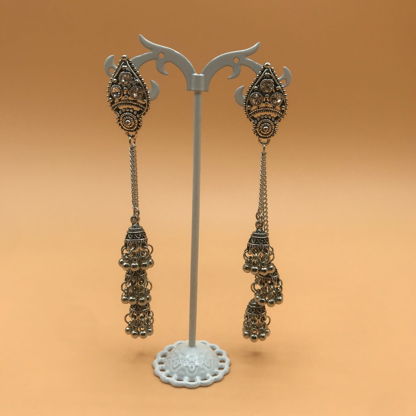 Vintage latern triple bell tassel earrings
