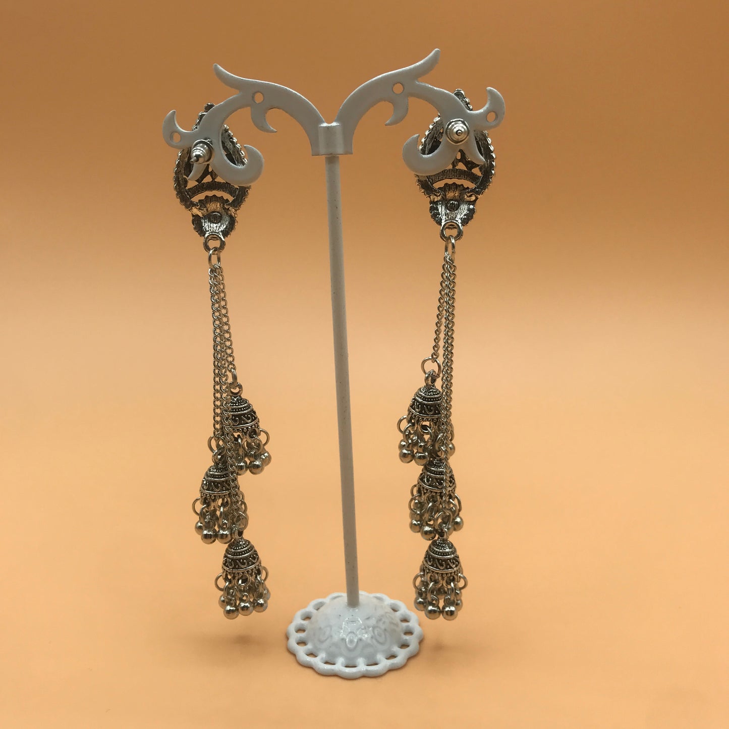 Vintage latern triple bell tassel earrings
