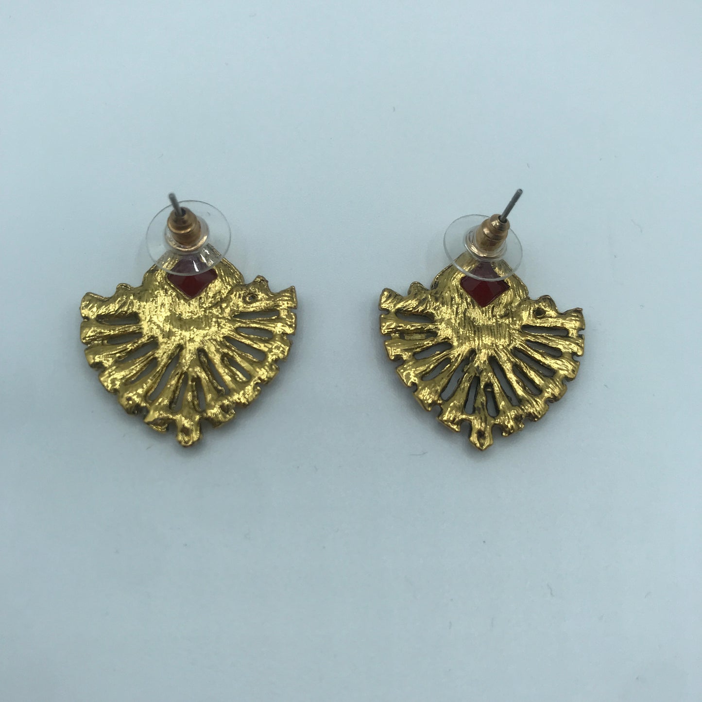 Bohemia fun-shaped ruby stud earrings