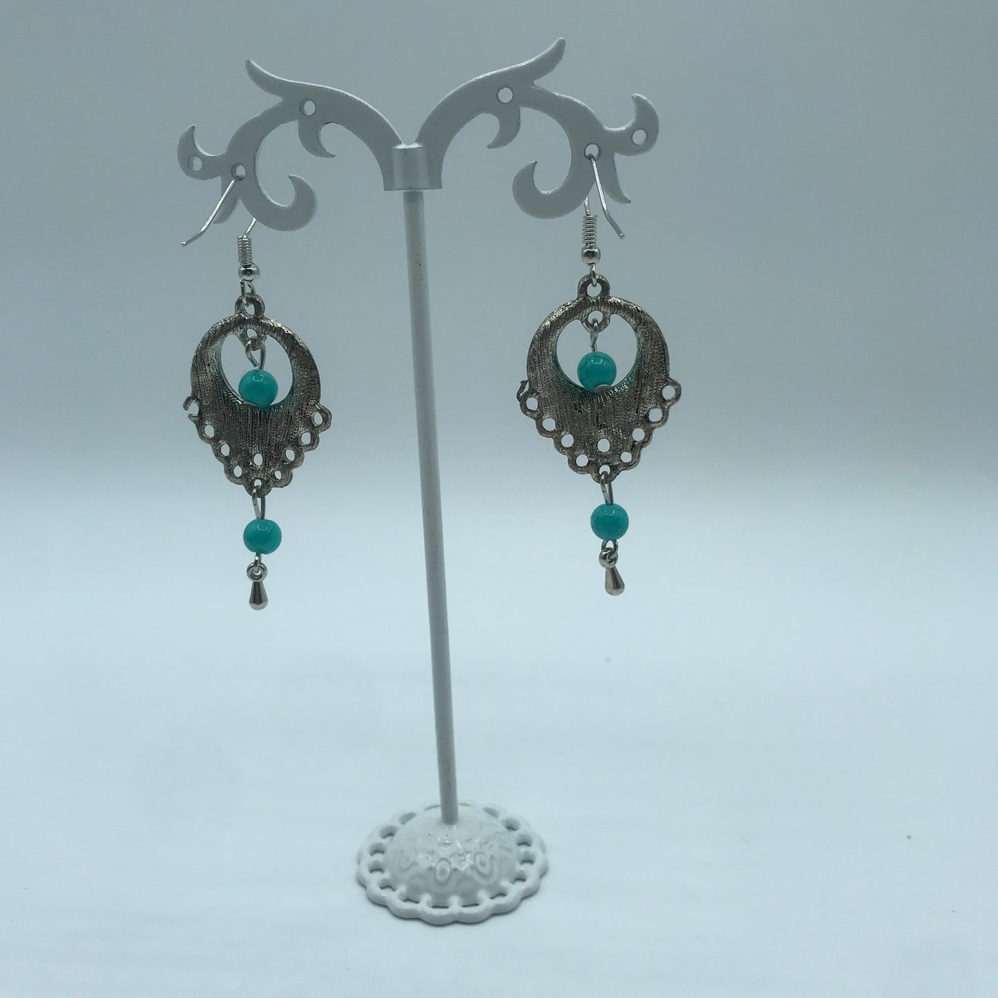 Vintage turquoise slinky drop earrings