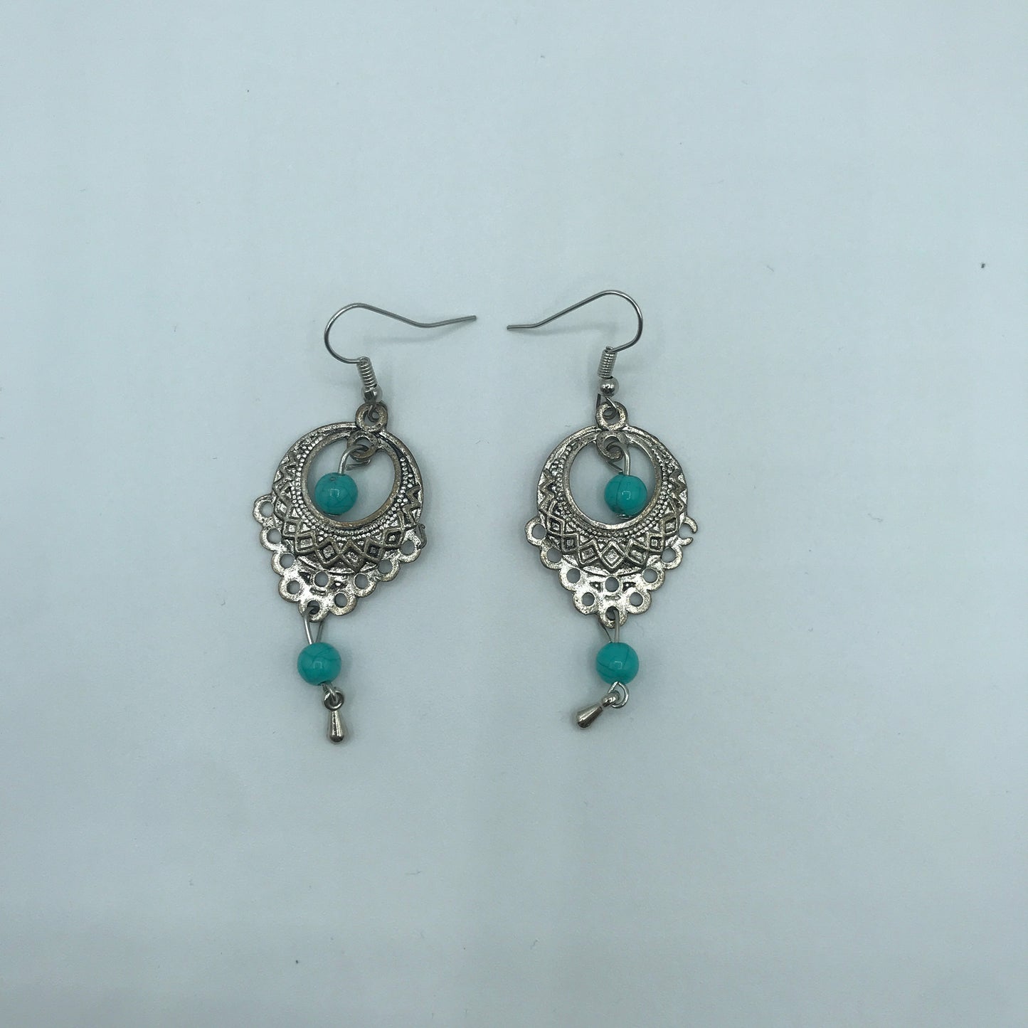 Vintage turquoise slinky drop earrings