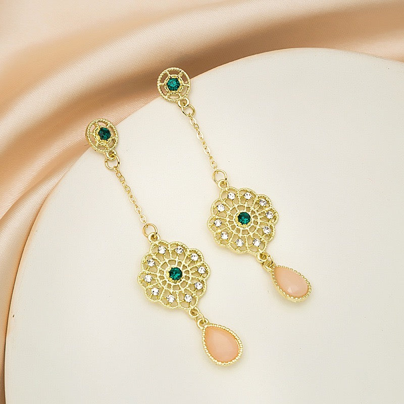 Vintage Follower with Water Drop Stone Earrings