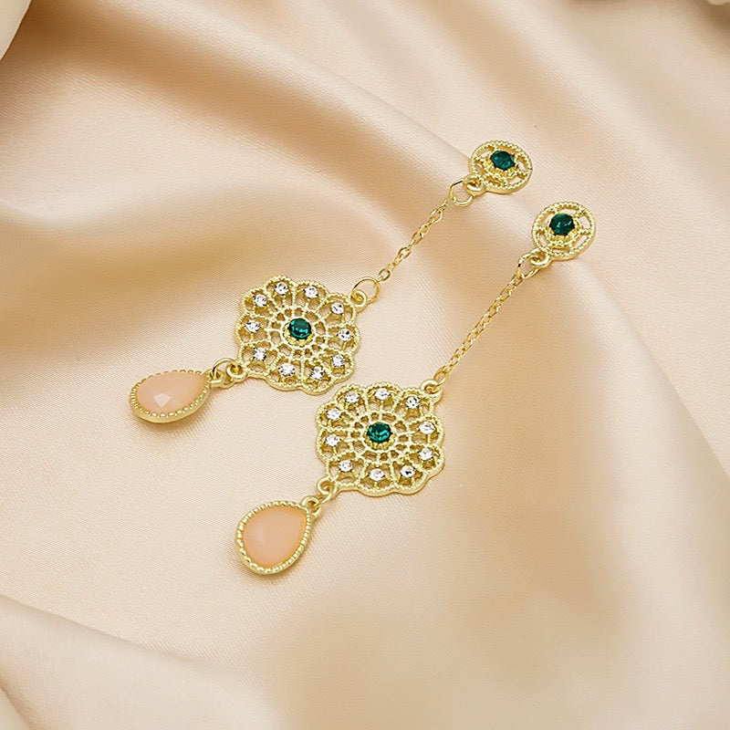 Vintage Follower with Water Drop Stone Earrings