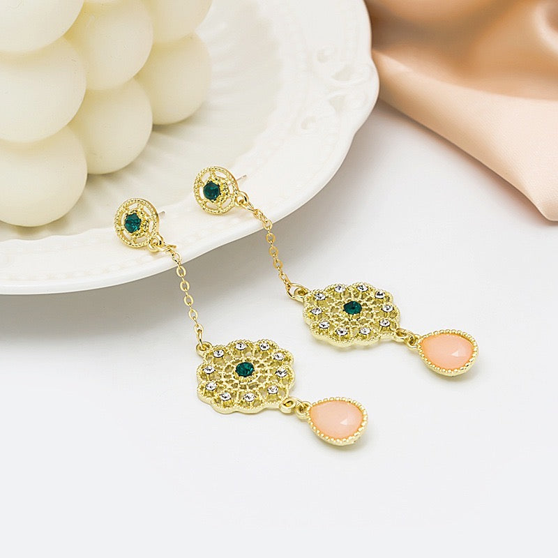 Vintage Follower with Water Drop Stone Earrings