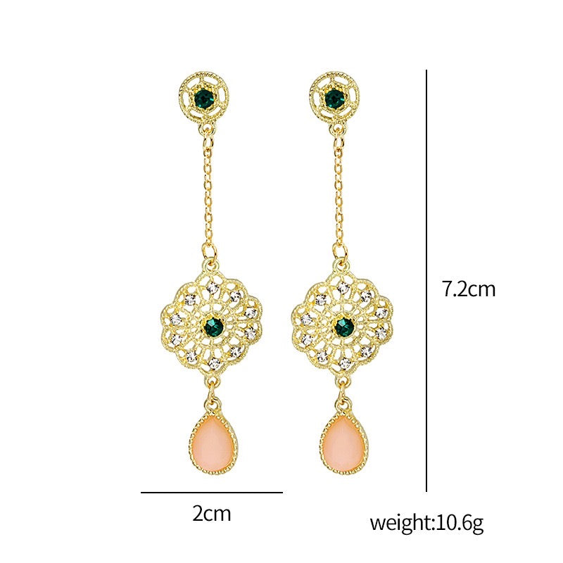 Vintage Follower with Water Drop Stone Earrings