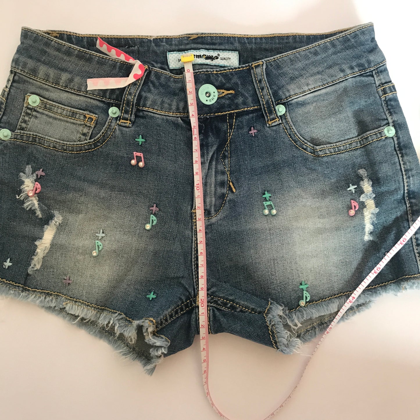 Music Notes Denim Short