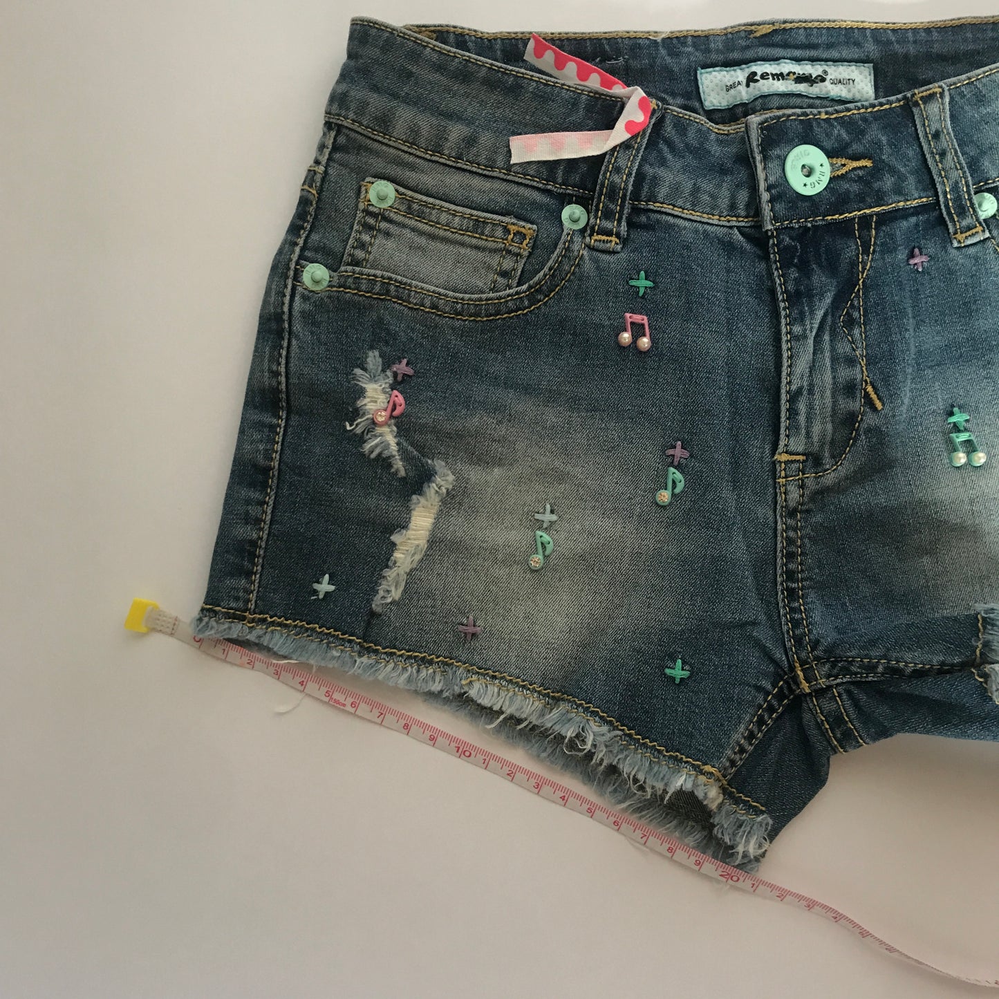 Music Notes Denim Short