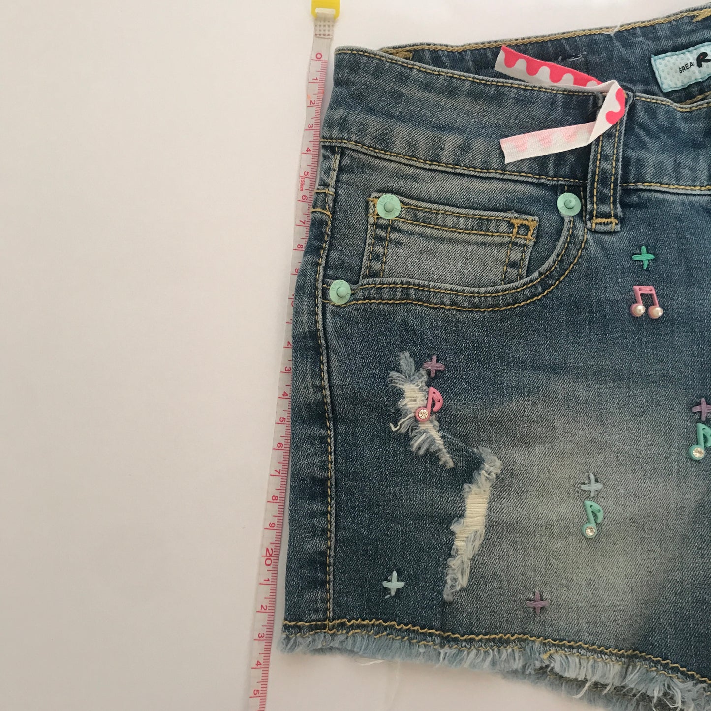 Music Notes Denim Short