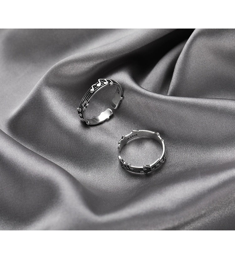 Adjustable Vintage Musical Notes Open Ring