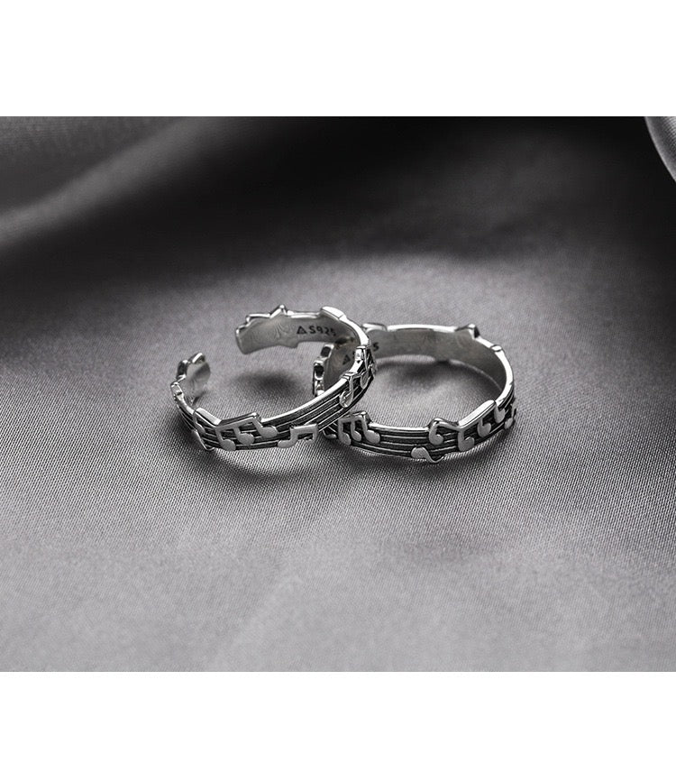 Adjustable Vintage Musical Notes Open Ring