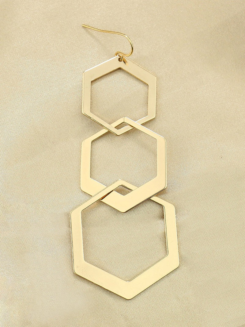 Hexagon Hoops Earrings