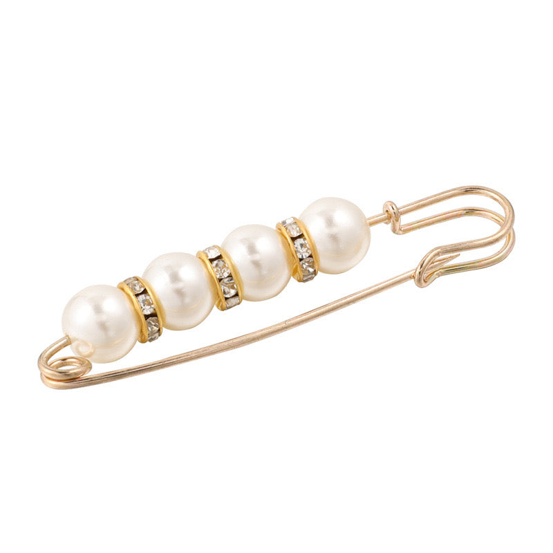 Waist-Adjustable Pearls Brooch