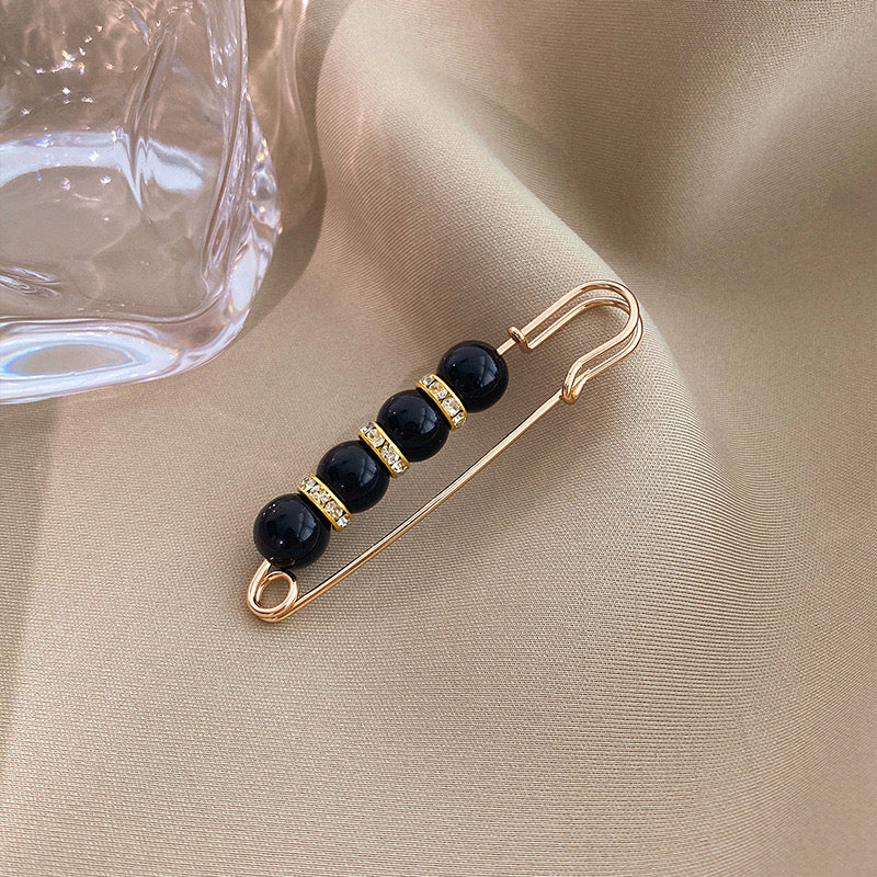 Waist-Adjustable Pearls Brooch