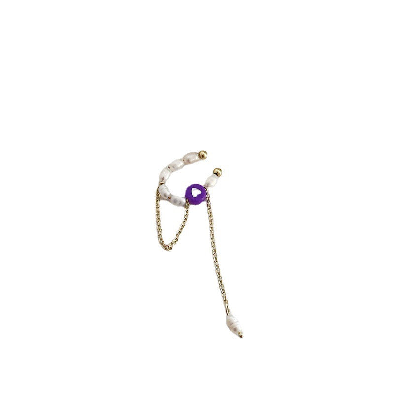 Single Coloured Crystals and Pearls Ear Clip Collection