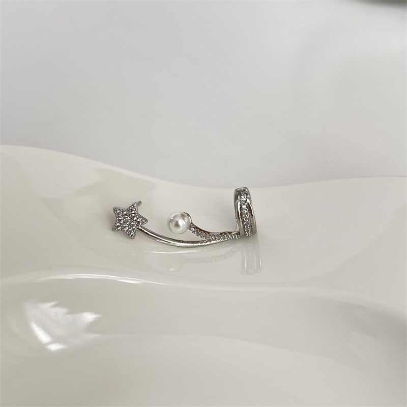 Star and Pearl on Branch Ear Stud and Clip
