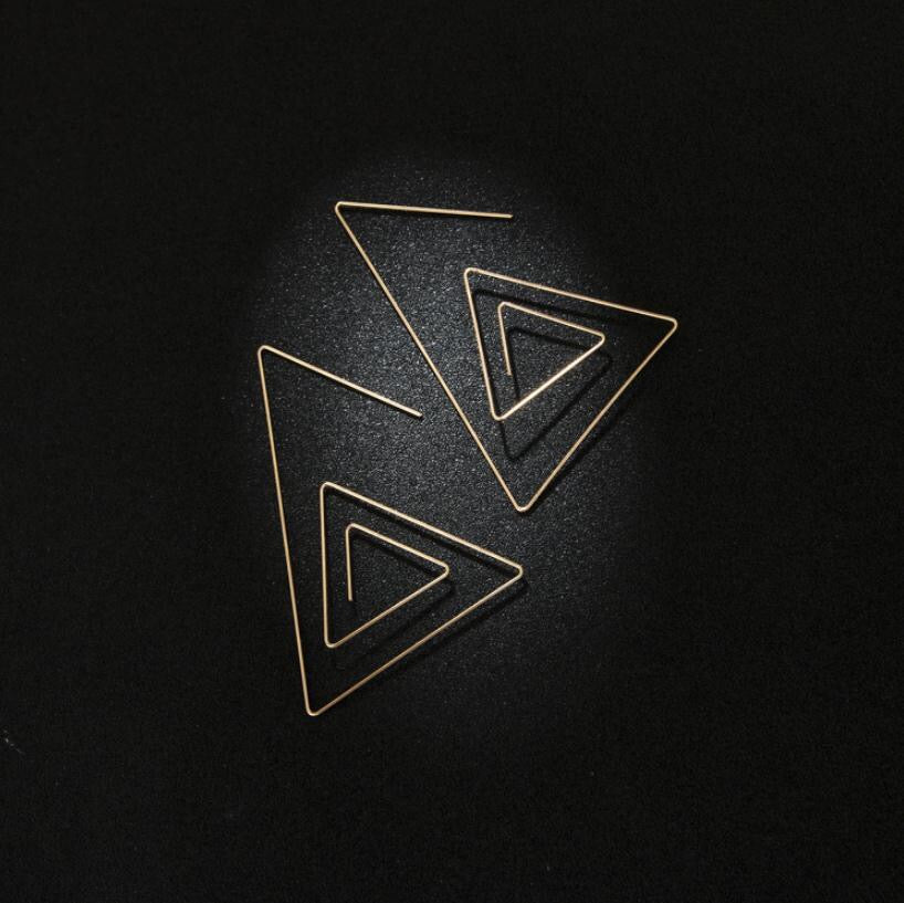 Big Triangle Clip Shape Earrings