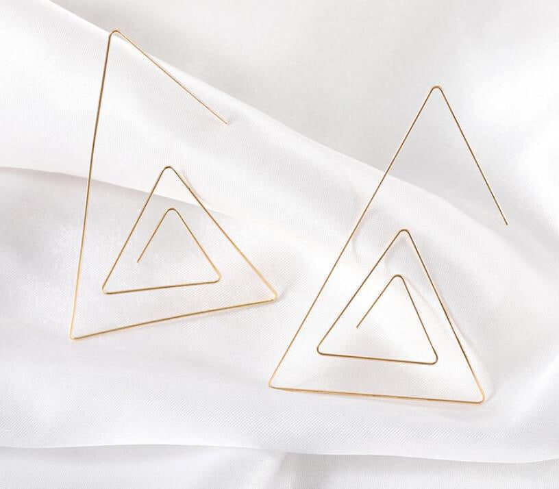 Big Triangle Clip Shape Earrings