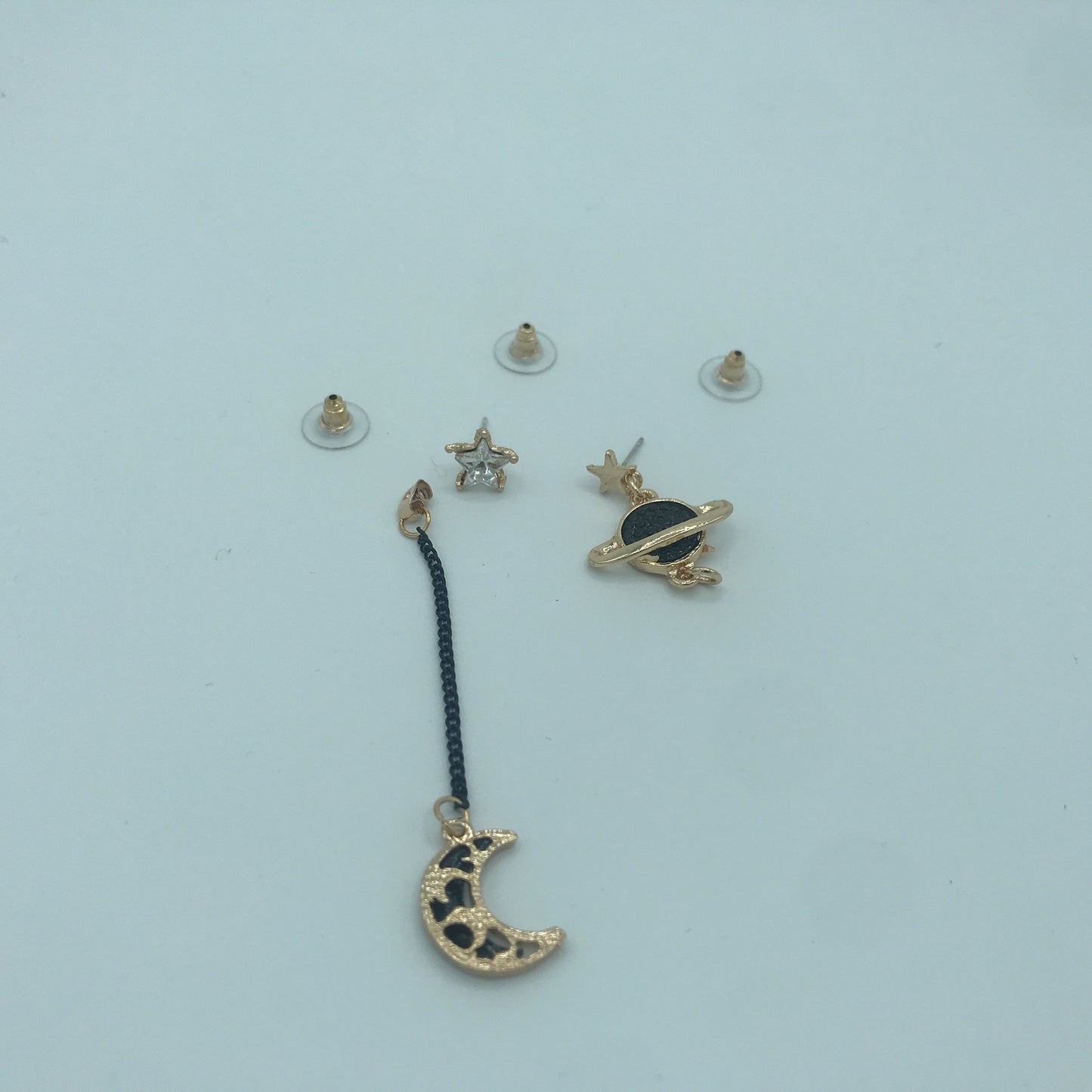 Asymmetric Transformable Dual Earth Moon Star Earrings