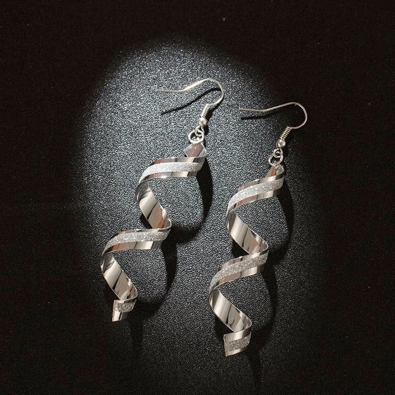 Shining Frosted Spiral Earrings