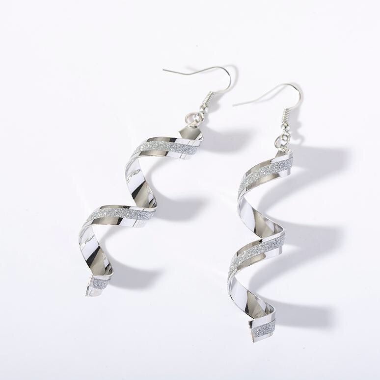 Shining Frosted Spiral Earrings