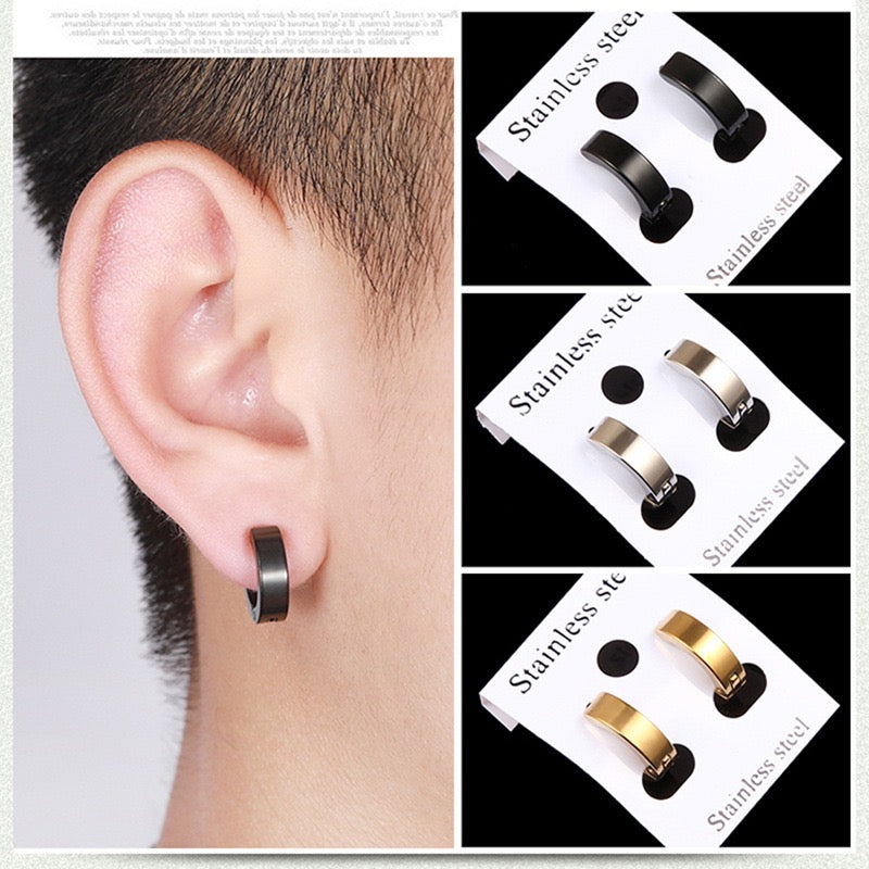 Punk Stainless Steel Men's Ear Stud Collection