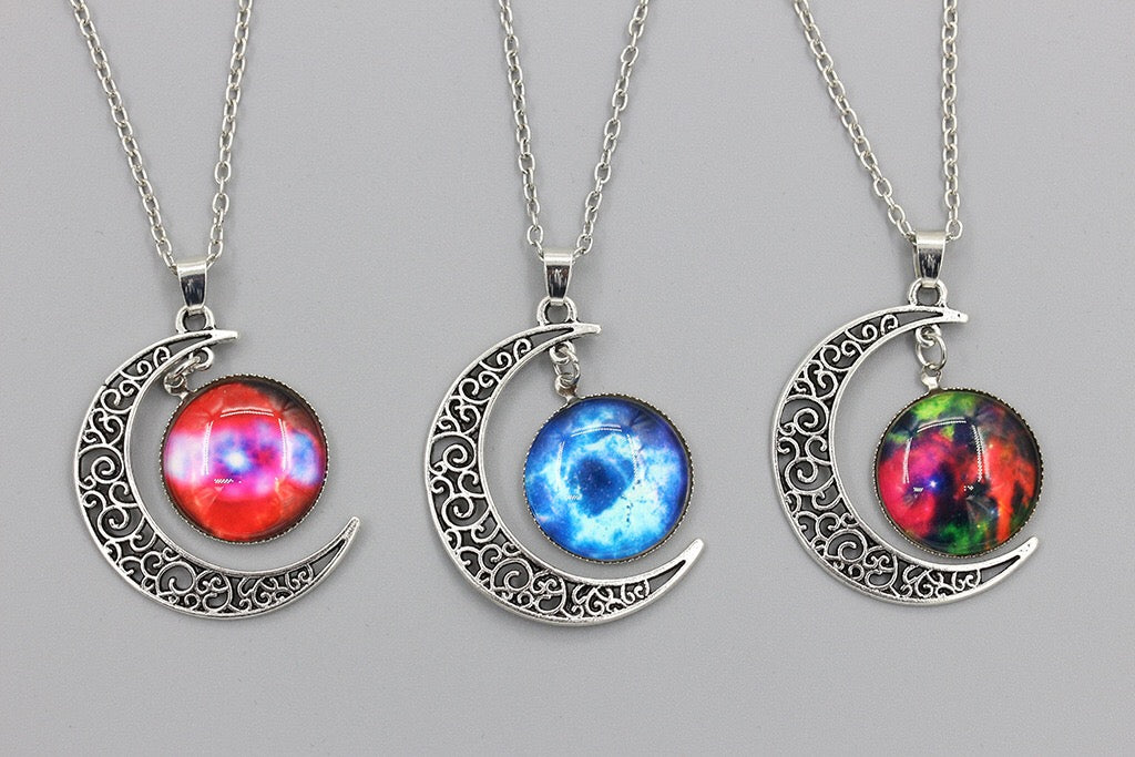 Space Moon Chain Necklace