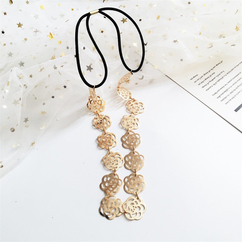 Golden multi roses head band