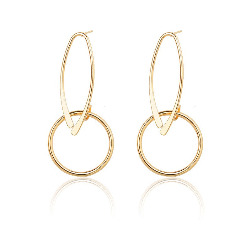 Opening Oval Linked Round Hoop Earrings