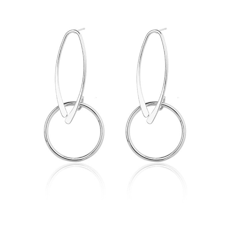 Opening Oval Linked Round Hoop Earrings