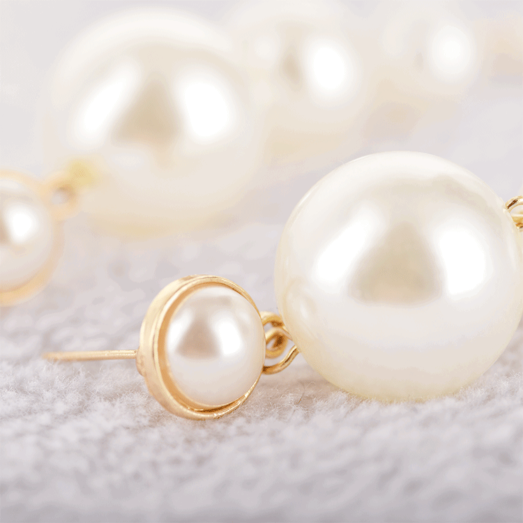Baroque Long String Pearls Earrings