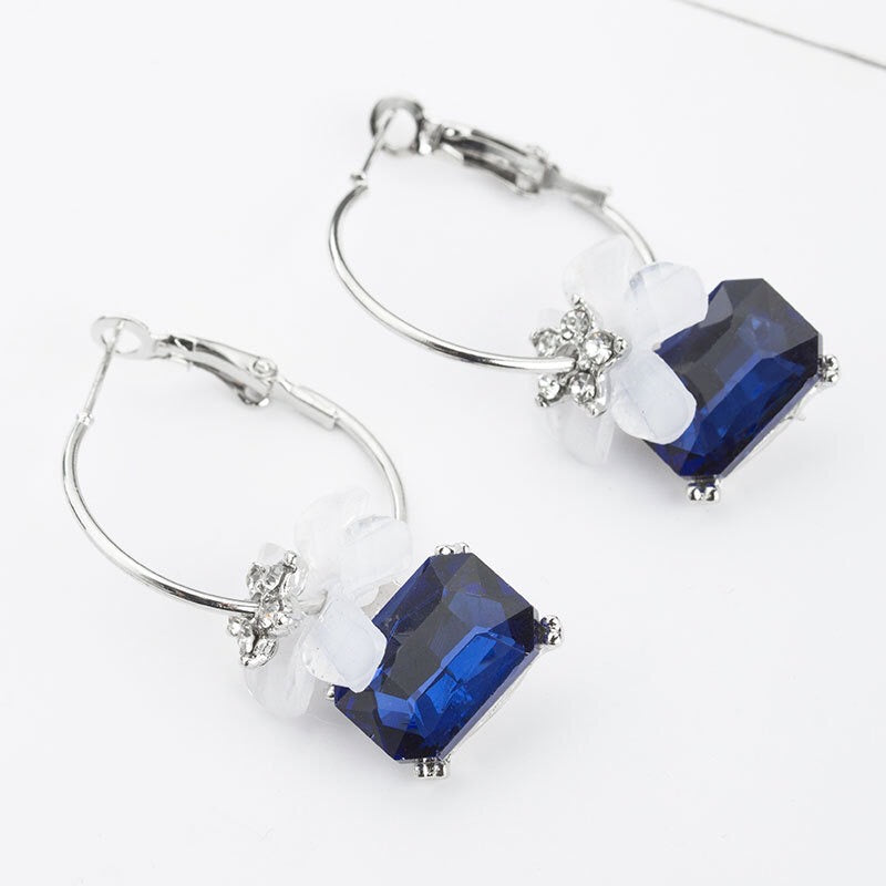 Crystal sakura earrings