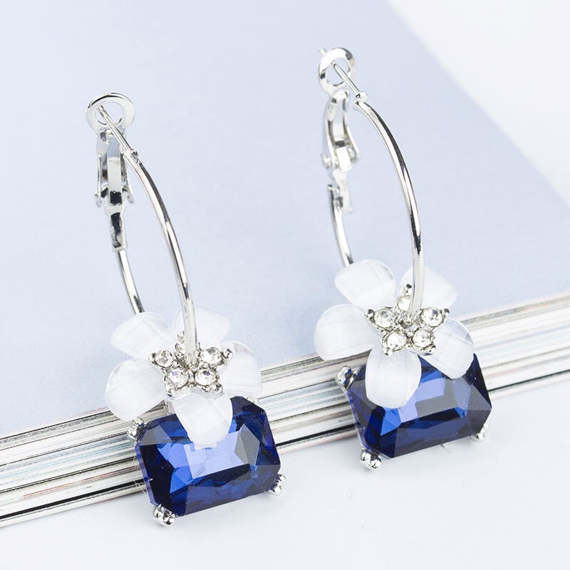 Crystal sakura earrings