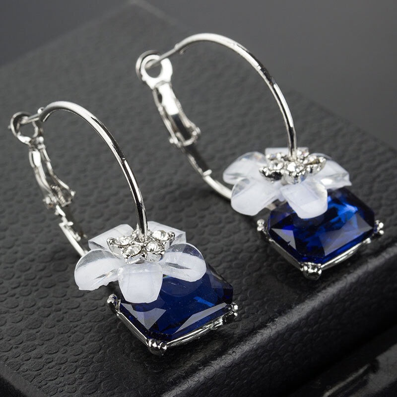 Crystal sakura earrings