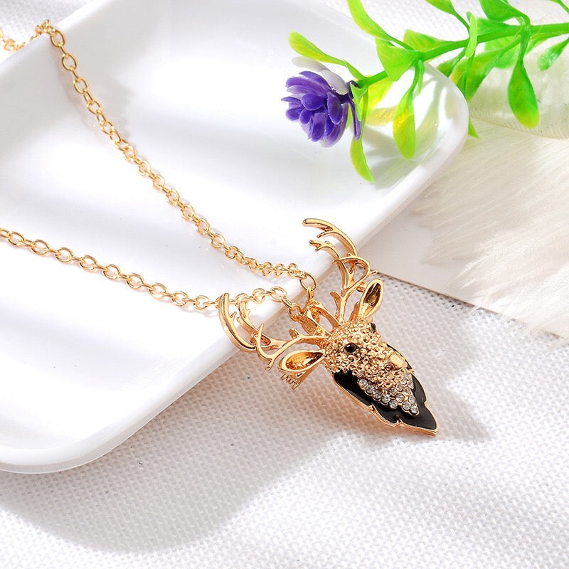 Deer dual-use brooch necklace