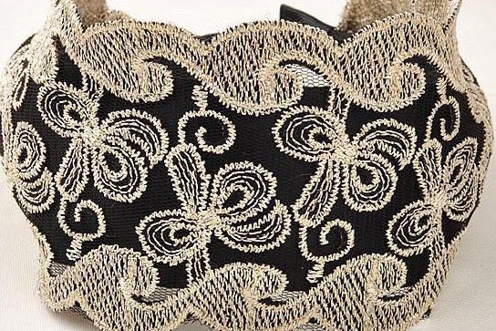 Wide lace hair band collection