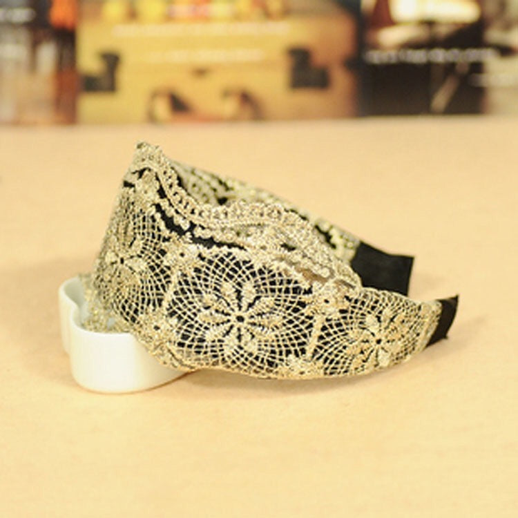 Wide lace hair band collection