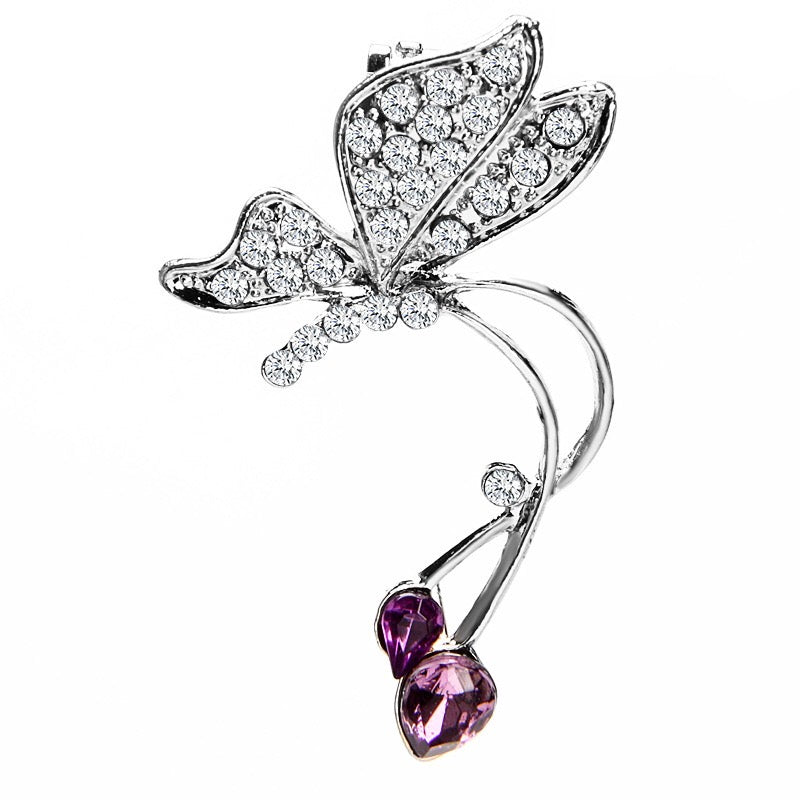 Dramatic butterfly ear bone clips