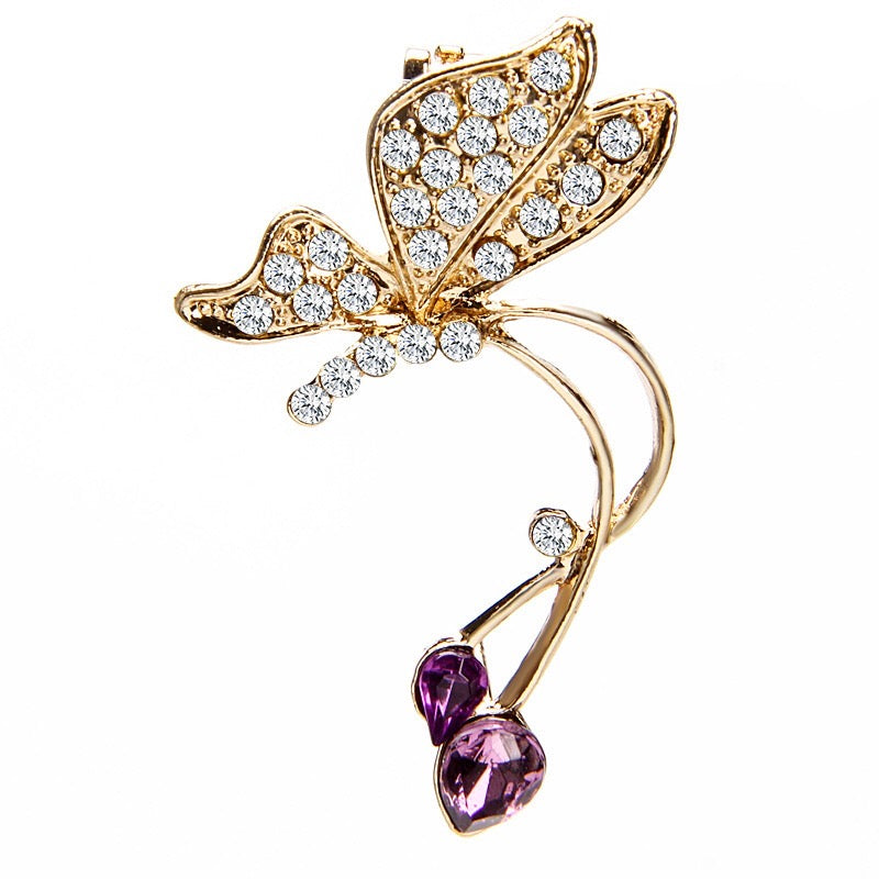 Dramatic butterfly ear bone clips