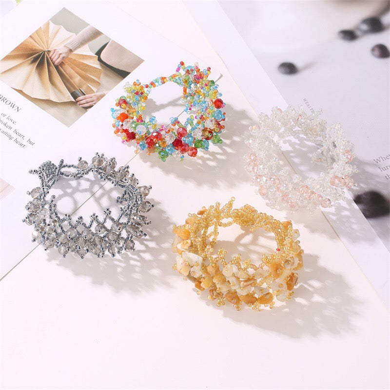 Coloured gravel beads bracelet