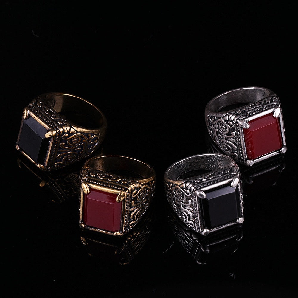Totem Four-Prong Square Resin Gem Ring